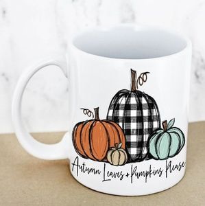 Autumn Leaves & Pumpkins Pls Mug